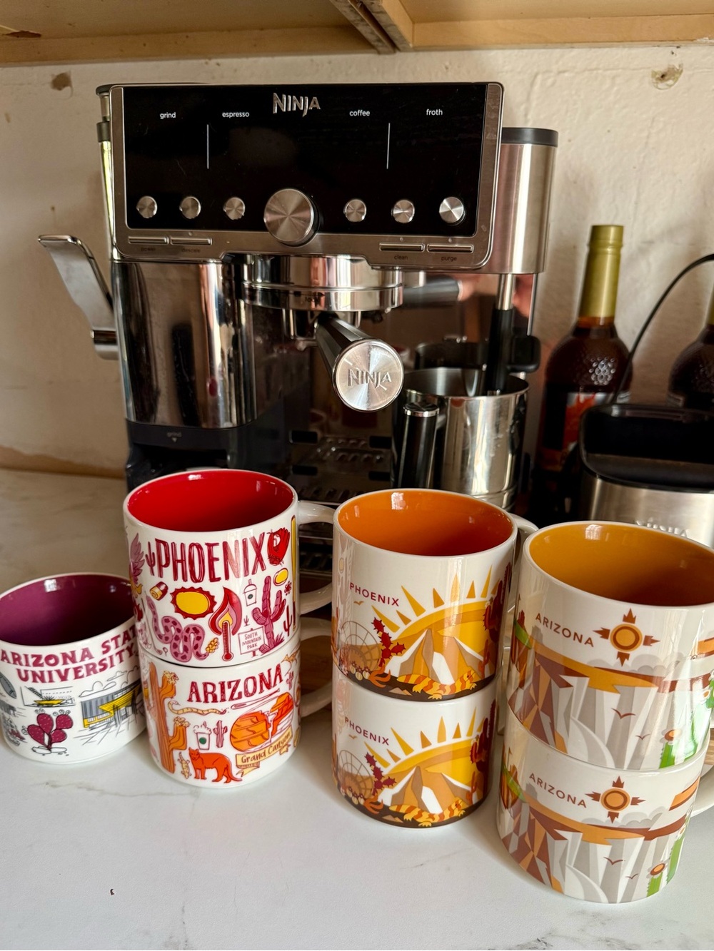 Starbucks Arizona Collection Mugs with Red, Orange, Yellow Interiors